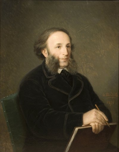 Portræt af kunstneren Ivan Aivazovsky 1817-1900, 1879 af Dmitry Mikhaylovich Bolotov