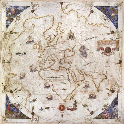 Portolan-kort over verden, 1519 af Dolfin Bonaldo