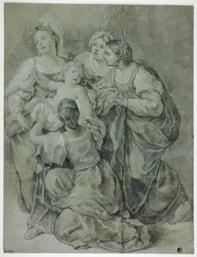 Gruppe på fire kvinder og børn af Domenichino