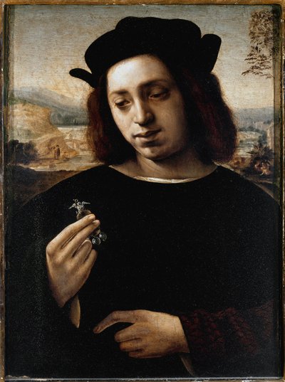 Portræt af mand, kendt som guldet - olie på lærred af Domenico Ghirlandaio