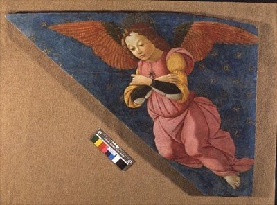 Engel, panel fra Figline-altertavlen (fresko) af Domenico (workshop) Ghirlandaio