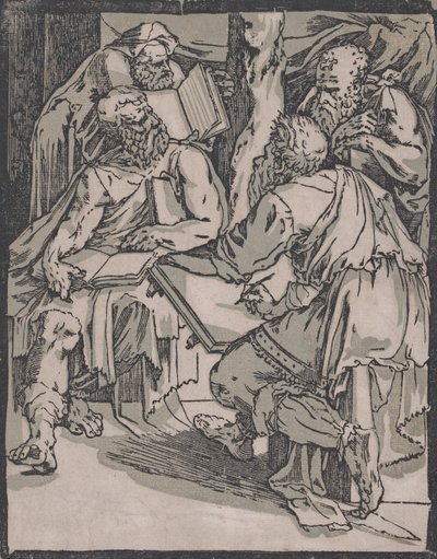 Fire læger i kirken, ca. 1540-1550. af Domenico Beccafumi