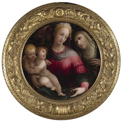 Madonna og barnet med den spæde Johannes Døberen og den hellige Katarina af Siena af Domenico Beccafumi