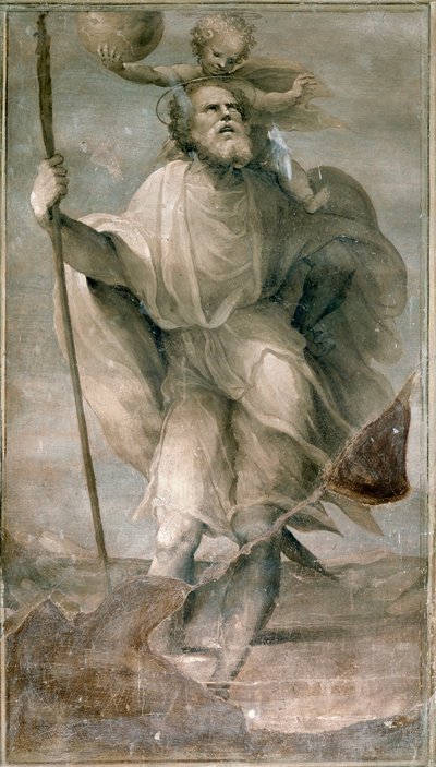 Sankt Christopher. Maleri af Domenico Beccafumi (1486-1551) af Domenico Beccafumi