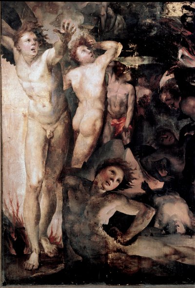 Saint Michael Chasing Rebel Angels (Fall of Rebel Angels), detalje. Maleri af Domenico Beccafumi (1486-1551) af Domenico Beccafumi