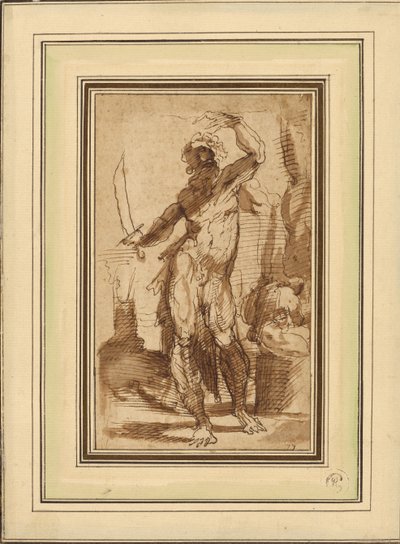 Studie til figuren af Abraham af Domenico Beccafumi