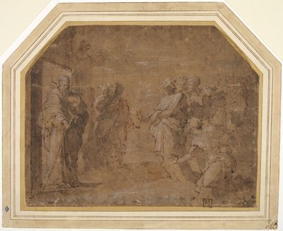 Bønfaldere, der henvender sig til Sankt Antonius af Domenico Beccafumi