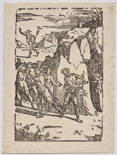 Metals alkymiske egenskaber: Mercury, Vulcan og Alchemist in the Cave af Domenico Beccafumi