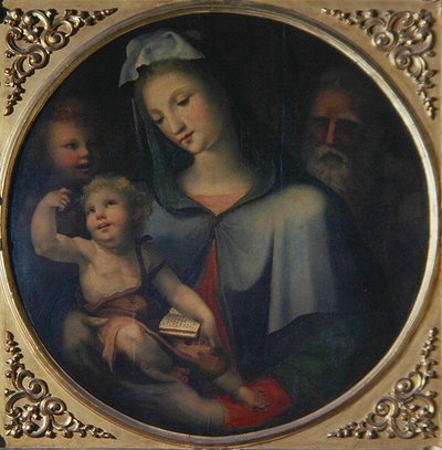 Den hellige familie med den unge Johannes Døberen, ca. 1518 (olie på panel) af Domenico Beccafumi