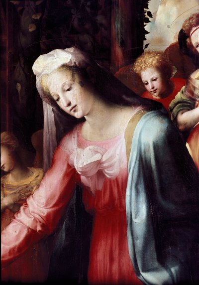 Jomfruens fødsel, detalje. Maleri af Domenico Beccafumi (1486-1551) af Domenico Beccafumi