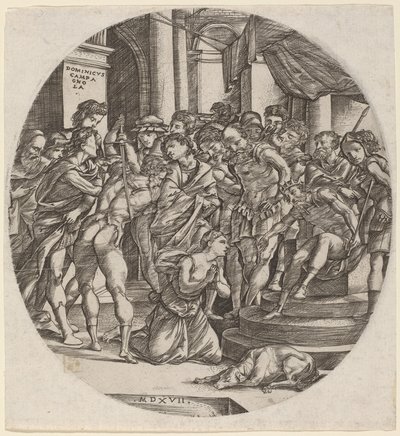 Halshugning af Saint Catherine af Domenico Campagnola