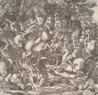 Rytterkamp af Domenico Campagnola