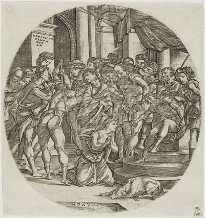 Halshugningen af den hellige Catherine af Domenico Campagnola
