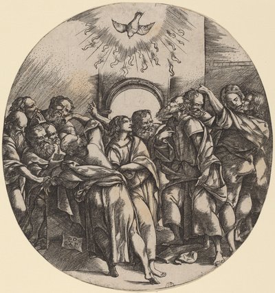 Helligåndens nedstigning af Domenico Campagnola