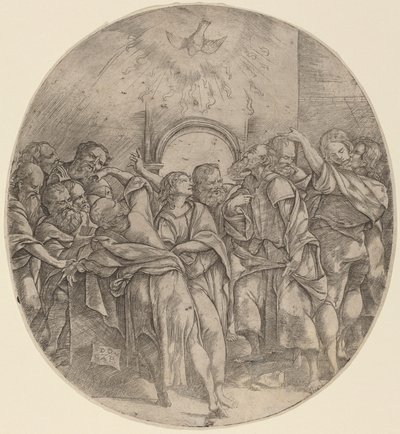 Helligåndens nedstigning af Domenico Campagnola