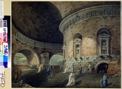 Scenografi til et teaterstykke. Scenedesign til et teaterstykke. Maleri af Domenico Corsini (1812-1873), begyndelsen af ​​det 19. århundrede. italiensk kunst. Akvarel på papir. Russisk statsarkiv for litteratur og kunst, Moskva af Domenico Corsini