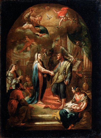 Marias og Josefs ægteskab, det 18. eller begyndelsen af det 19. århundrede af Domenico Corvi