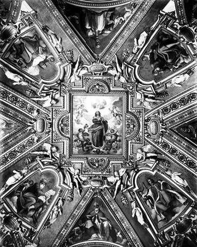 Jomfru af den ubesmittede undfangelse med helgener og engle, i Cappella Paolina, ca. 1611 (s/h foto) af Domenico Cresti Passignano