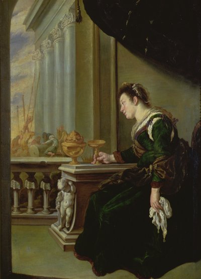 Artemisia sørger over Mausolus (panel) af Domenico Fetti or Feti