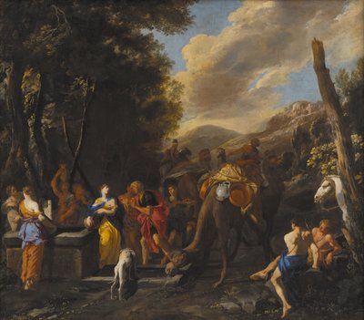 Rebecca og Eliezer ved brønden af Domenico Gargiulo