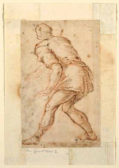 Figurstudie af en mand af Domenico Gargiulo, called Micco Spadaro