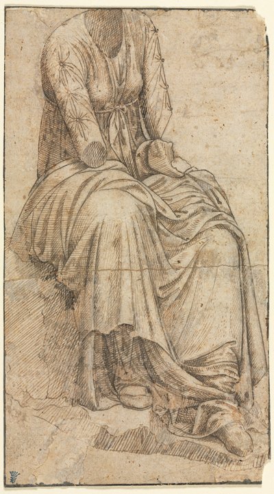 Kopi af en romersk statue af en siddende kvinde, anden halvdel af 1400-tallet. af Domenico Ghirlandaio