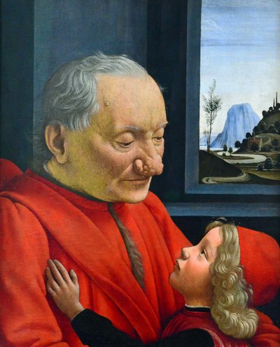 Italiensk: Ritratto di vecchio con nipote En gammel mand og hans barnebarn af Domenico Ghirlandaio