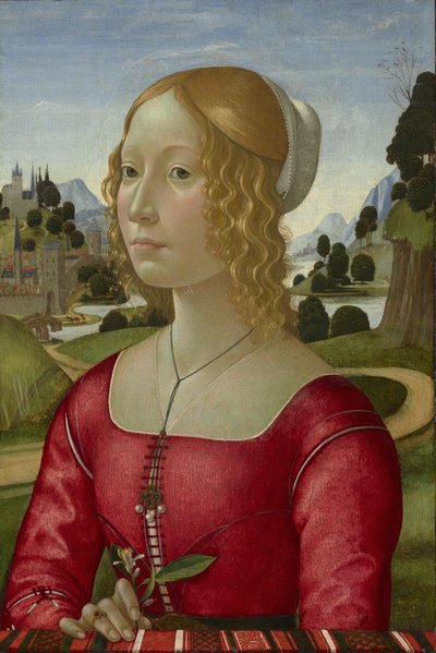 Portræt af en dame, ca. 1490 af Domenico Ghirlandaio
