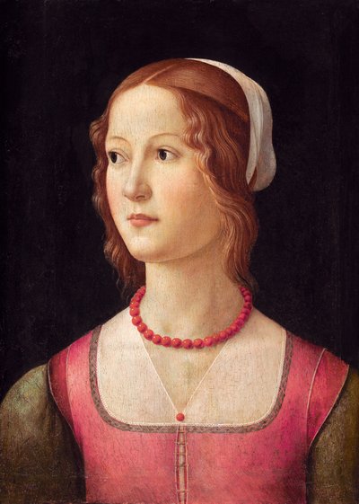 Portræt af en ung kvinde. af Domenico Ghirlandaio