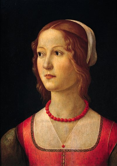 Portræt af ung pige af Domenico Ghirlandaio (1449-1494), omkring 1485 af Domenico Ghirlandaio