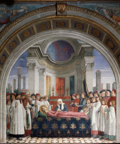 Begravelsen af Saint Fina - Fresco af Domenico Ghirlandaio