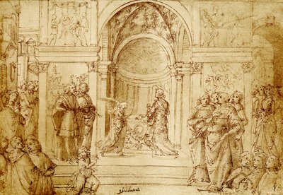Englen viser sig Zacharias i templet af Domenico Ghirlandaio