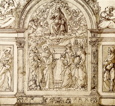 Den velsignende Frelser i skyerne af Domenico Ghirlandaio
