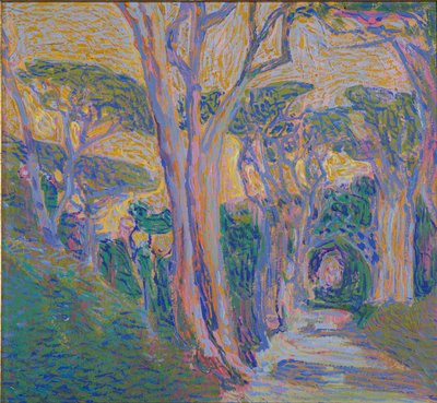 Fyrreskov i Portofino, ca. 1920 af Domenico Guerello
