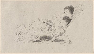 Kunstnerens datter Eleonora ligger på en chaiselongue af Domenico Morelli