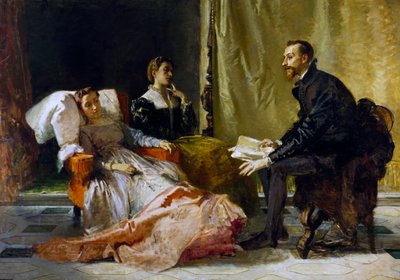Torquato Tasso (1544-1595) læser Jerusalem leveret til Eleonora d