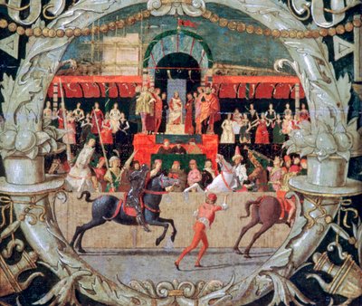 Sabinernes voldtægt før signalet, c1490 af Domenico Morone