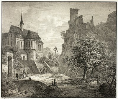 Kirke i Kobern ved Mosel af Domenico Quaglio