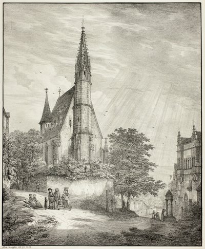 Kiderich kirke i Rheingau af Domenico Quaglio