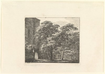 Gotisk arkitektur i et landskab, ca. 1807. af Domenico Quaglio II