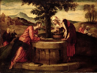 Kristus og Samarias kvinde af Domenico Robusti Tintoretto