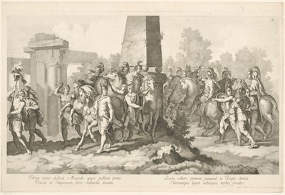 Soldater ved obelisk Alexander den Stores triumf i Babylon (serietitel) af Domenico Rossetti