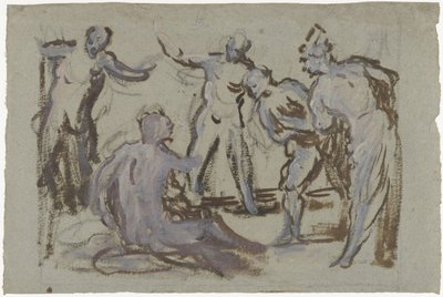 Job på møgbakken, omgivet af sine venner af Domenico Tintoretto