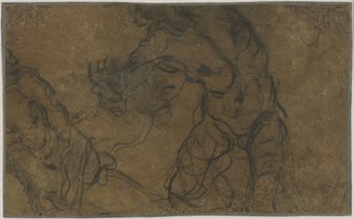To mandlige figurer i bevægelse (verso) af Domenico Tintoretto