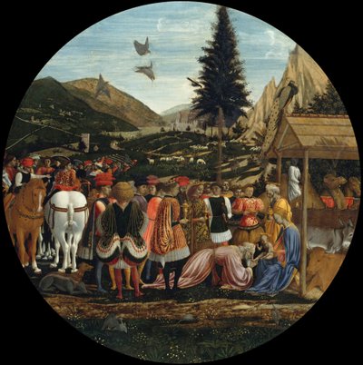 Tysk: Die Anbetung der Könige Tilbedelse af de hellige tre konger af Domenico Veneziano