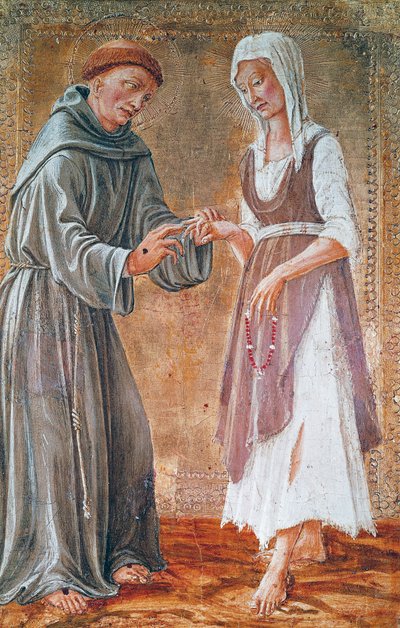Sankt Frans gifter sig med fattigdom af Domenico Veneziano