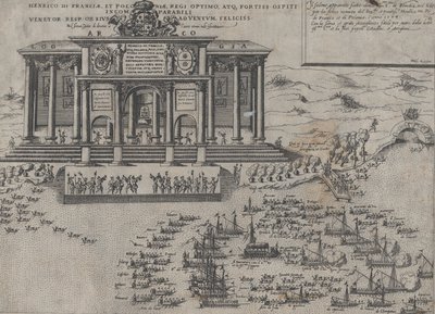 Henri III, konge af Frankrig og Polen, indtog i Venedig, 1574. af Domenico Zenoi