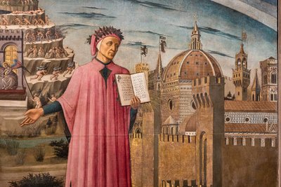 Dante Alighieris guddommelige komedie af Domenico di Michelino