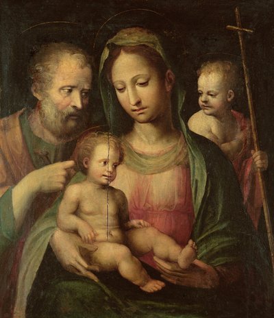 Den hellige familie med Sankt Johannes af Domenico di Pace Beccafumi  