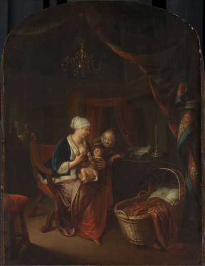 En mor giver sit barn brystet af Domenicus van Tol